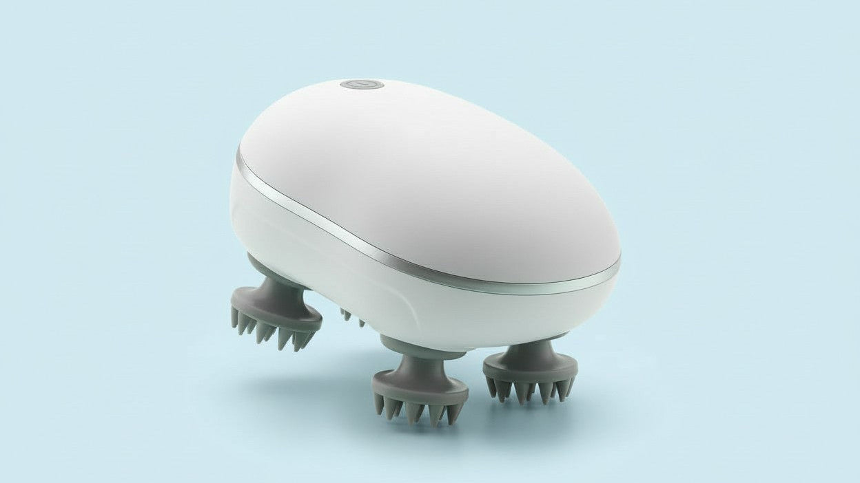 Masseur électrique pour cuir chevelu, portable USB. 4 griffes amovibles, 3 modes réglables, outil de relaxation profonde, adapté aux humains et aux animaux.