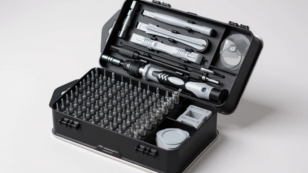 Set tournevis 115-en-1, magnétique et haute dureté, outils multifonctions, embouts uniques, idéal pour démontage et réparation.