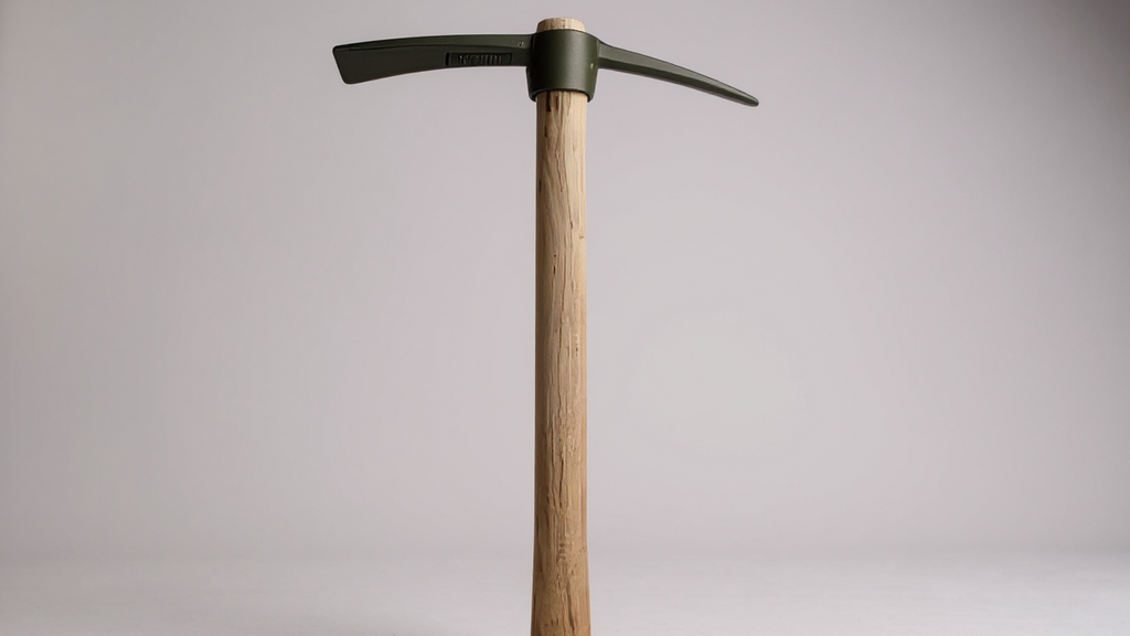 Mini-houe de jardin à manche en bois, construction en fer durable, efficace pour creuser, désherber et planter, idéale petits espaces, design ergonomique.