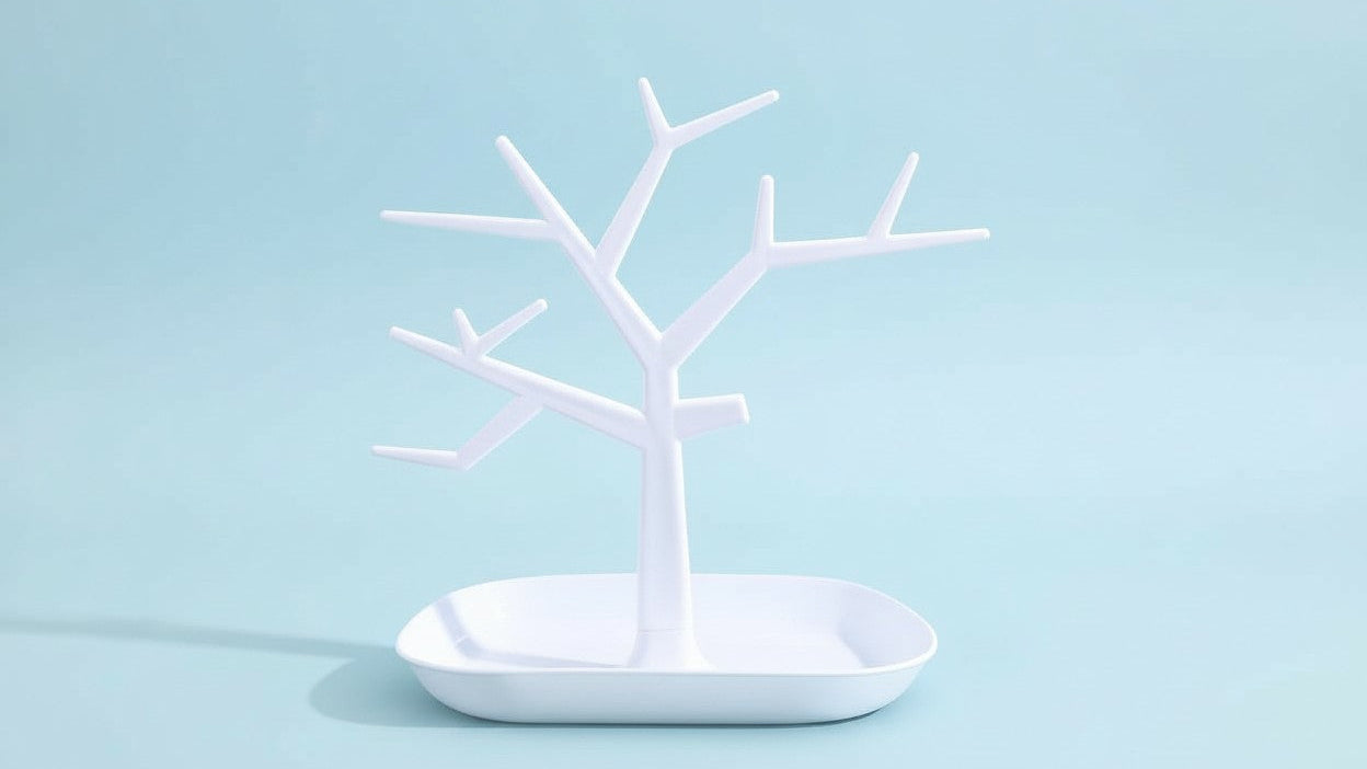 Présentoir créatif pour bijoux : support arbre élégant pour colliers, bracelets, boucles d’oreilles et bagues, offrant un rangement décoratif et organisé.