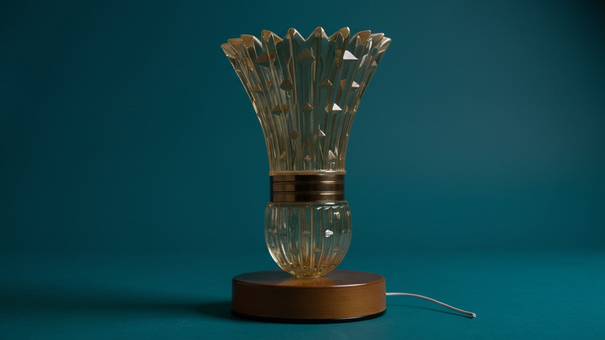 Lampe de table en cristal, intensité réglable, design plume moderne, USB, contrôle tactile, idéale chevet, bureau et salon.