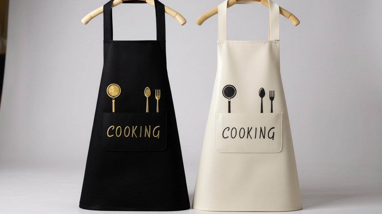 Tablier en Polyester (1 pc) : Style simple et moderne, idéal cuisine et maison, parfait comme cadeau Noël, Halloween, Pâques ou Thanksgiving.