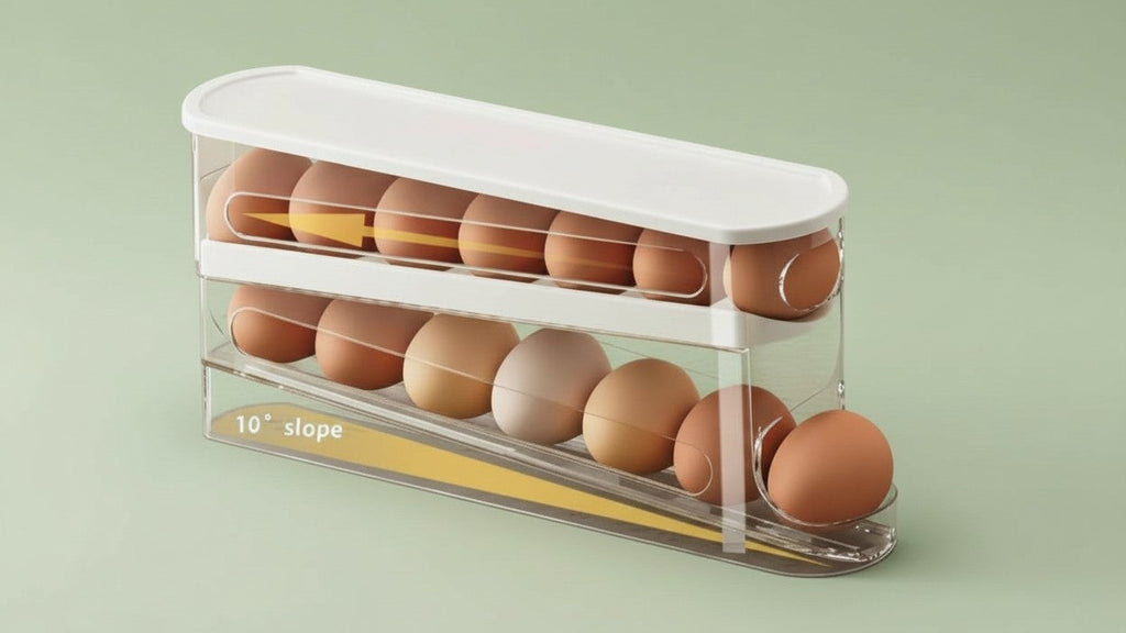 Boîte à œufs transparente double couche, 4 niveaux, plastique PP robuste, gain de place, compatible réfrigérateur et plan de travail, rangement alimentaire sûr.