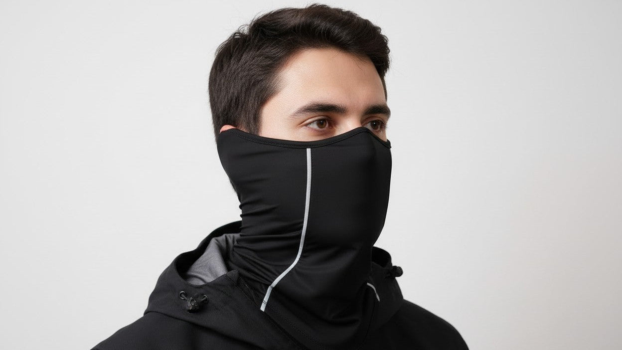 Summer spandex neck warmer, sun and dust protection, ideal for cycling and outdoor activities.